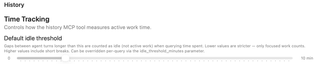 Default idle threshold slider for history time tracking