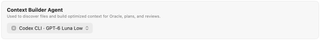 Context Builder Agent provider and model menu