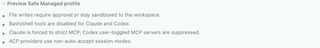 Expanded Safe Managed policy explanation in the captured build