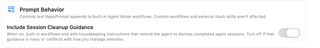 Include Session Cleanup Guidance switch