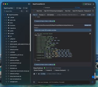 Chat View showing the conversation thread, input bar, and model selector