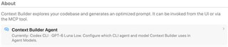 About Context Builder and the Context Builder Agent settings link