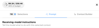 Prompt tab and Receiving-model instructions heading