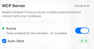 MCP window status and Auto-Start controls