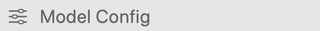 Settings sidebar with the Model Config item visible.