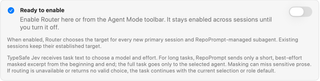 Model Router ready-to-enable status and switch, with new-session and fallback explanations