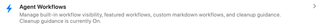 Agent Workflows settings link and cleanup guidance summary