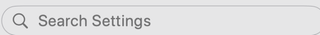 Settings search field.