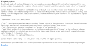 agent_explore switch and expanded description for read-only exploration agents