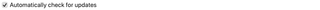 Automatically check for updates checkbox